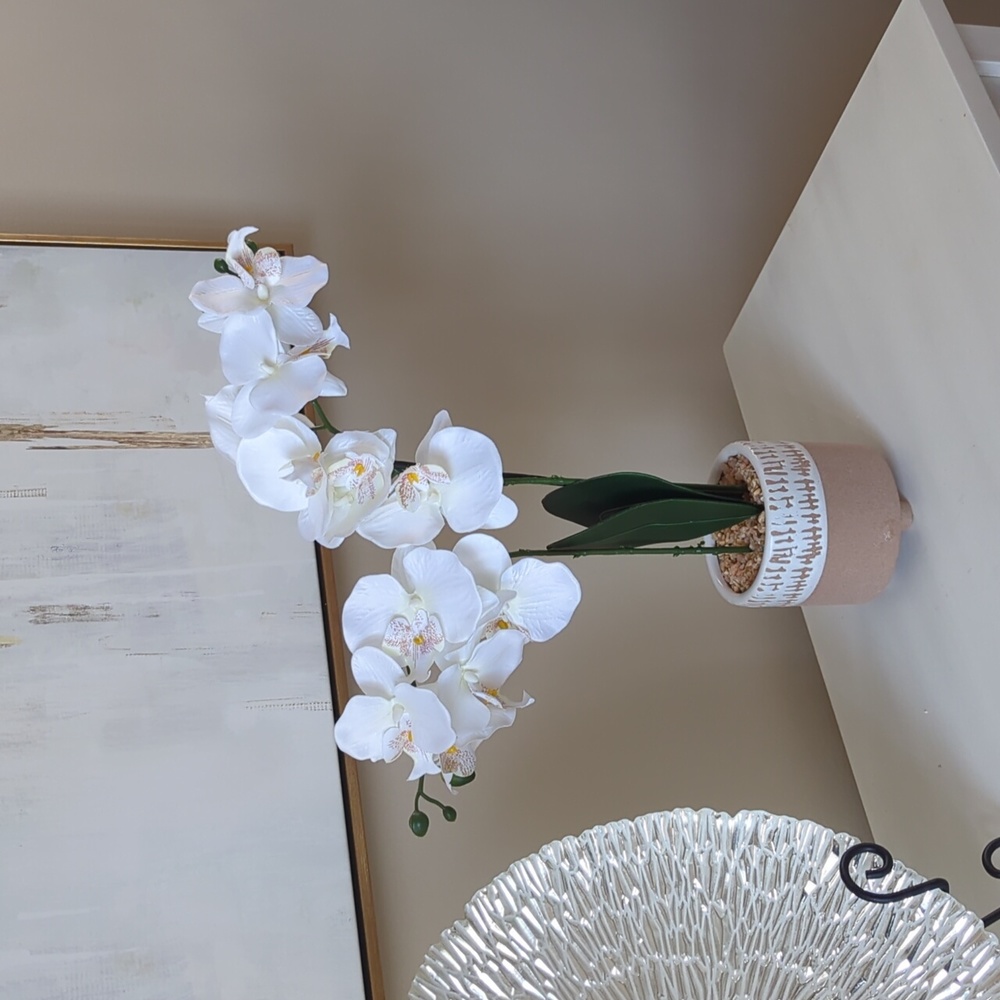 Faux floral in a pot